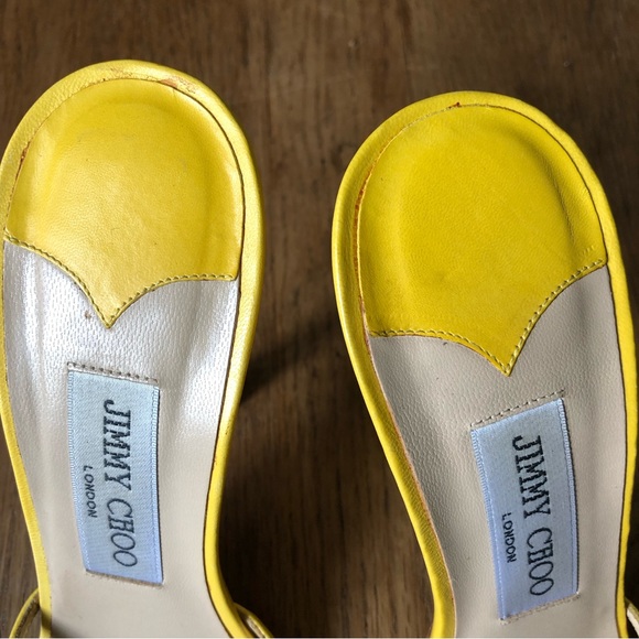 Jimmy Choo Shoes Jimmy Choo Yellow Open Toe Sandal Heels With A